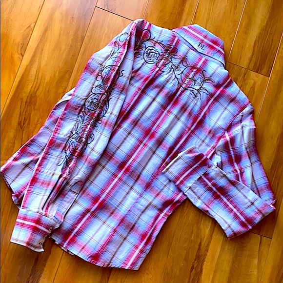 English laundry embroidered button down shirt sz M - Picture 3 of 14